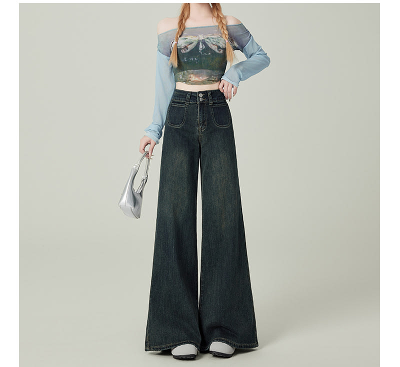 Women's Vintage Blue High Waist Jeans view 3