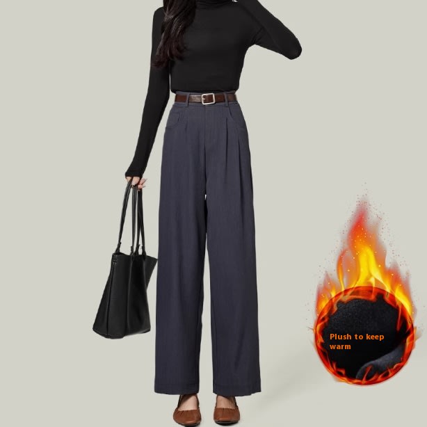 Small Women's Autumn Slim Drape Wide-leg Pants view 4