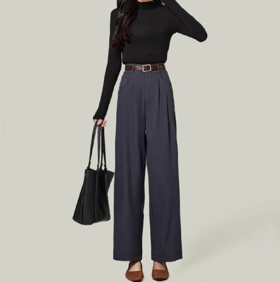 Small Women's Autumn Slim Drape Wide-leg Pants view 2