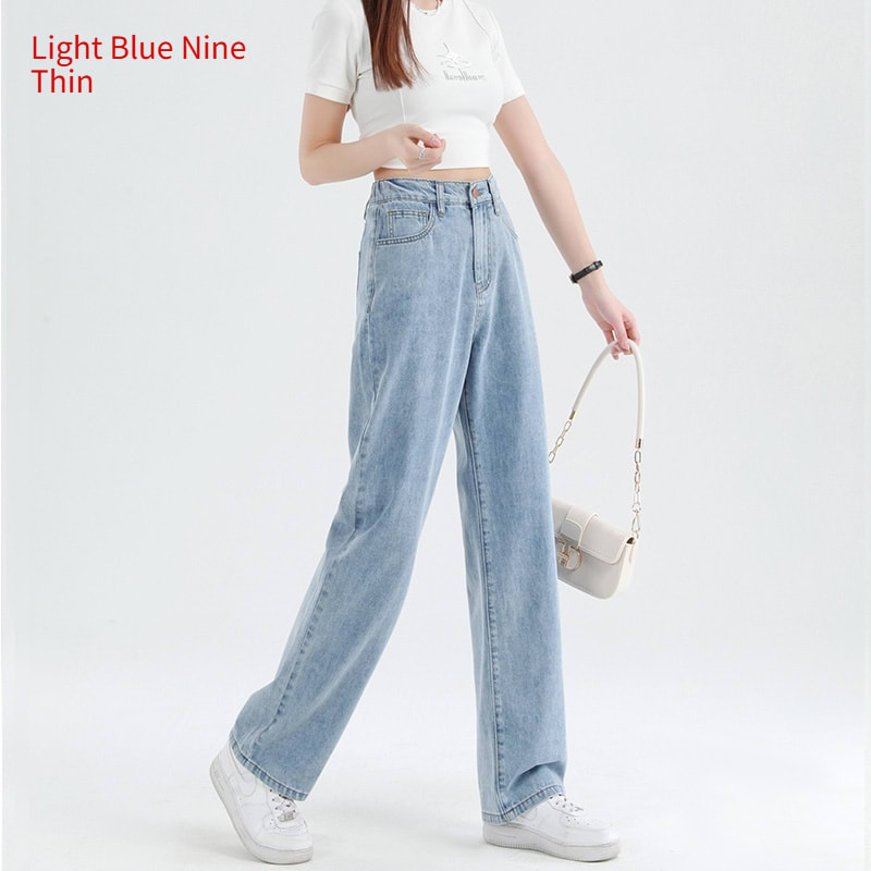 Summer Thin Elastic Waisted Jeans For Women view 12