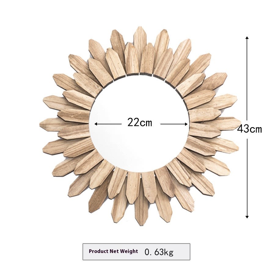 European-style Solid Wood Handmade Finish Hanging Mirror Homestay Hotel Entrance Decoration Hanging view 8