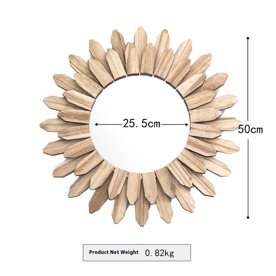 European-style Solid Wood Handmade Finish Hanging Mirror Homestay Hotel Entrance Decoration Hanging view 6