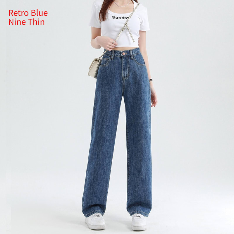 Summer Thin Elastic Waisted Jeans For Women view 14