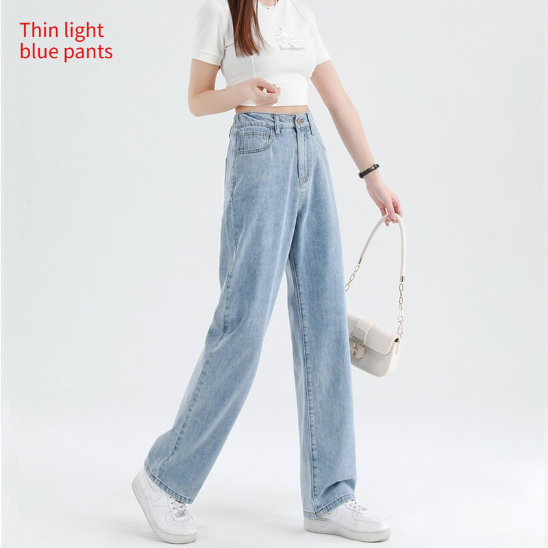 Summer Thin Elastic Waisted Jeans For Women view 7