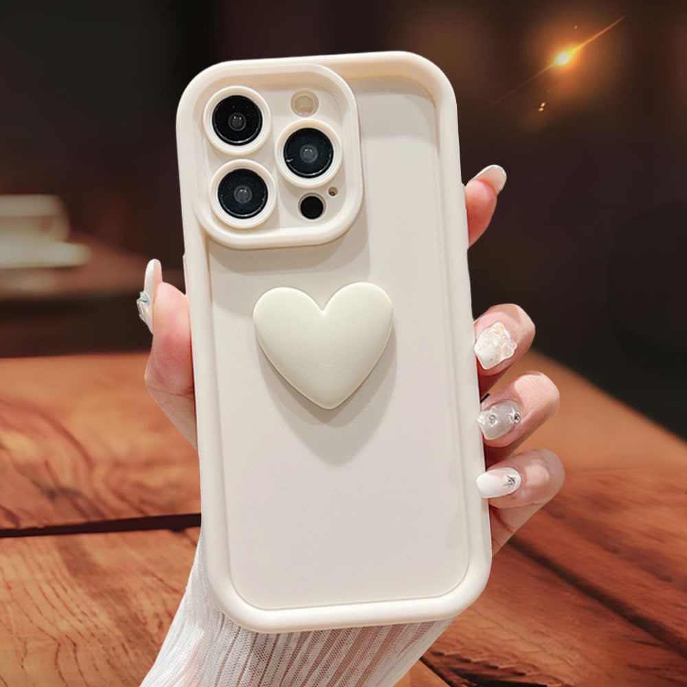 Three-dimensional Love Skin-friendly Frosted Lens All-inclusive Phone Case view 3
