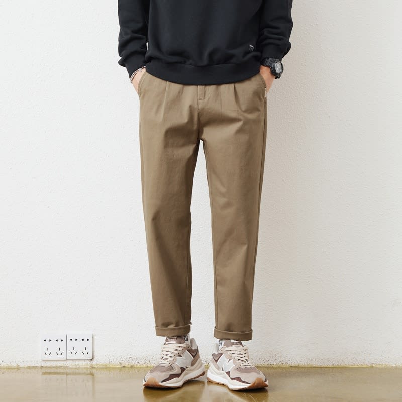 Loose, Simple And All-matching Khaki Tooling Straight-leg Trousers view 6