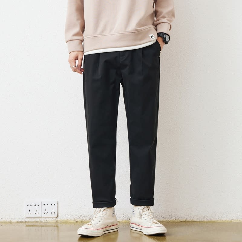 Loose, Simple And All-matching Khaki Tooling Straight-leg Trousers view 8