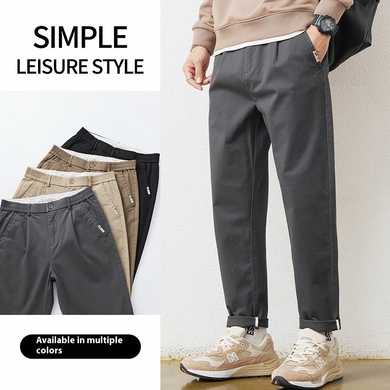 Loose, Simple And All-matching Khaki Tooling Straight-leg Trousers view 2