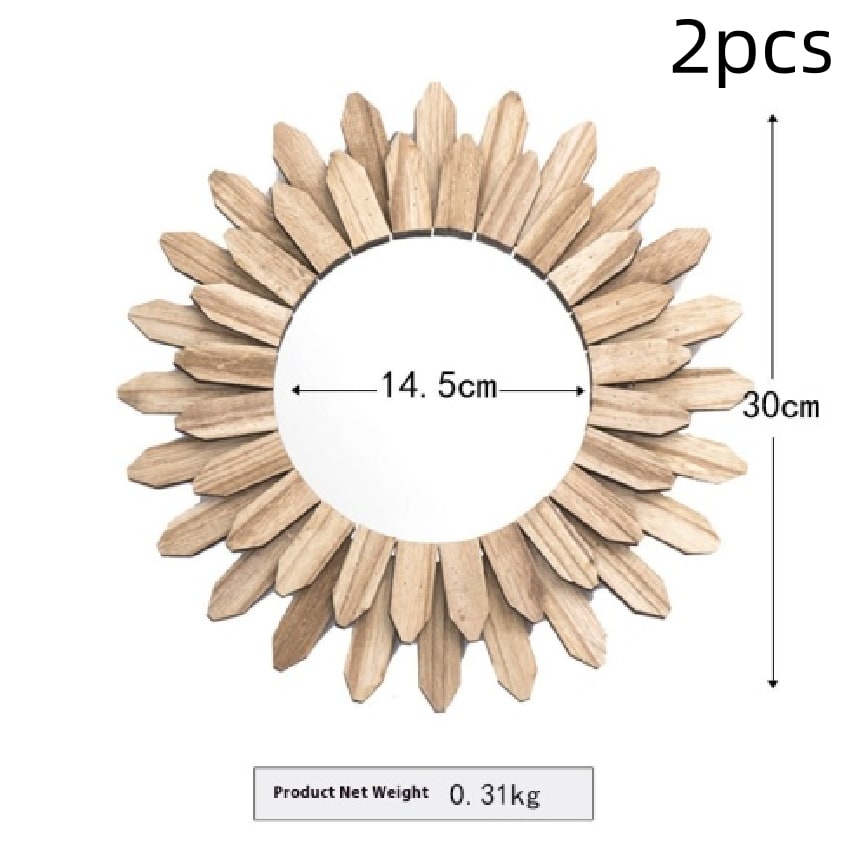 European-style Solid Wood Handmade Finish Hanging Mirror Homestay Hotel Entrance Decoration Hanging view 2