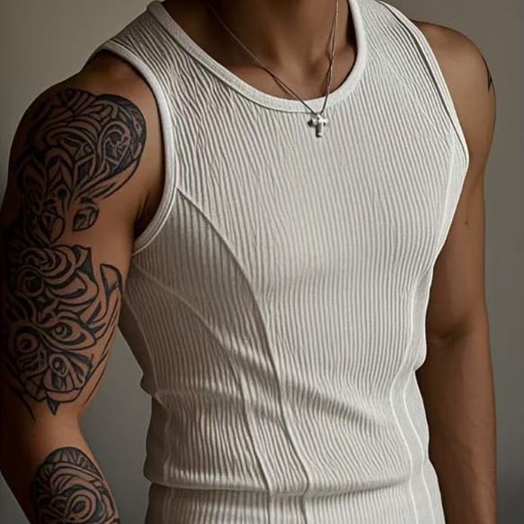 American Stitching I-shaped Vest Summer Men's Tight view 4
