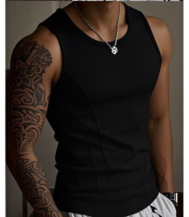 American Stitching I-shaped Vest Summer Men's Tight view 2