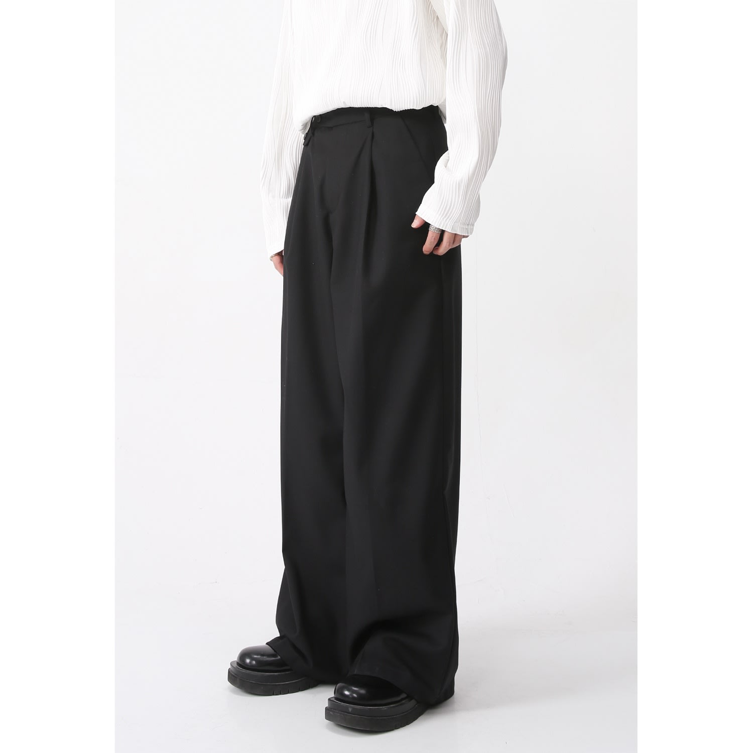 Men's Clothing Casual Suit Pants Straight Retro Simple view 5