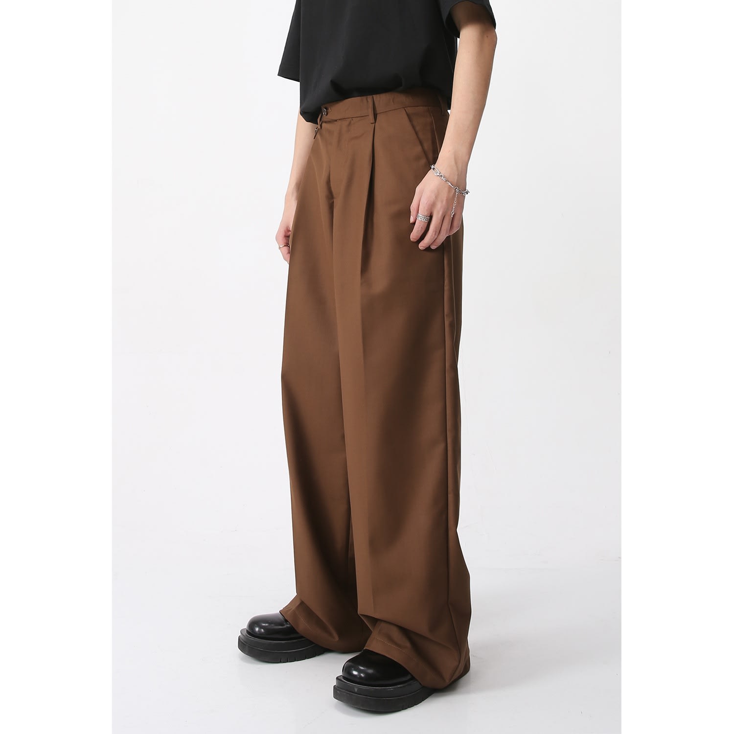 Men's Clothing Casual Suit Pants Straight Retro Simple view 4