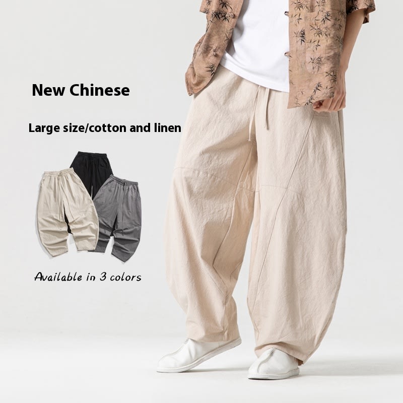 Men's Loose Casual Chinese Style Retro National Trend Japanese Plus Size Bloomers view 6