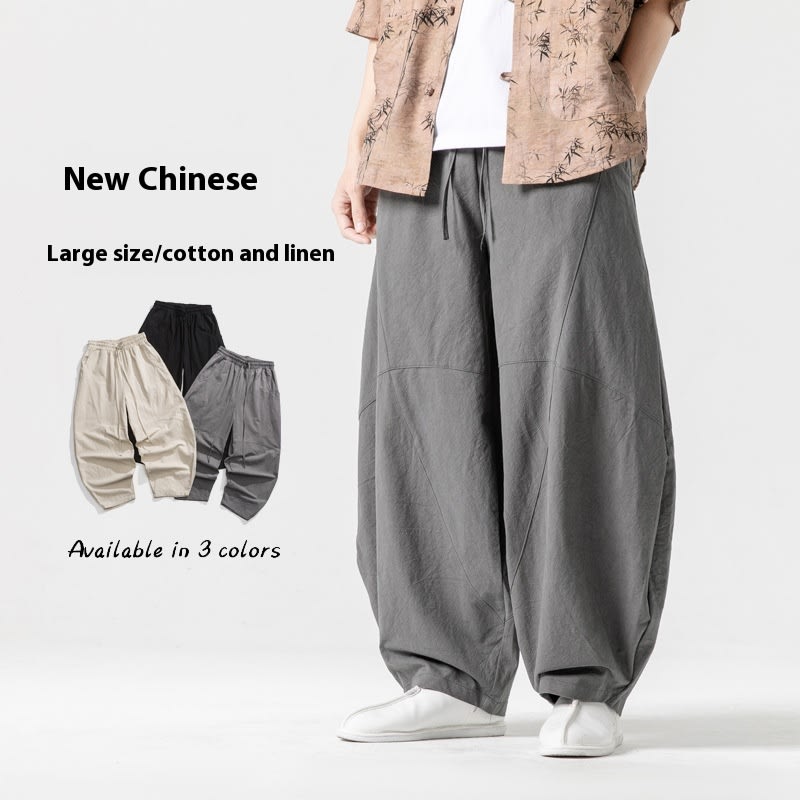 Men's Loose Casual Chinese Style Retro National Trend Japanese Plus Size Bloomers view 4