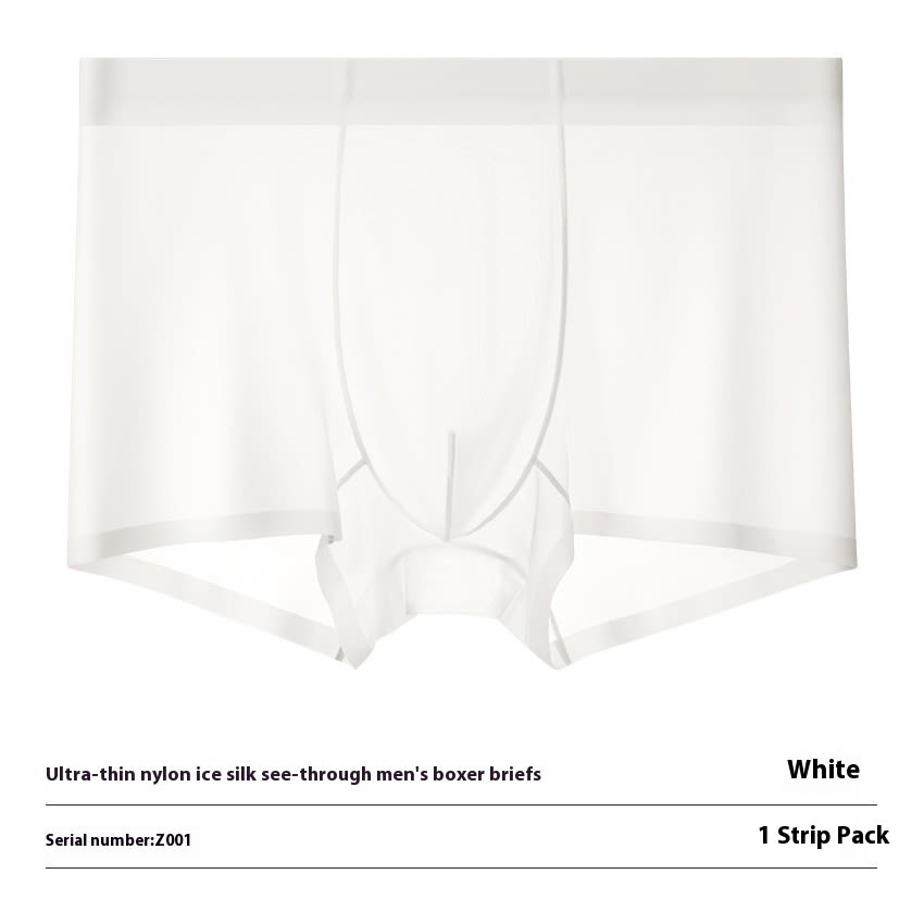 Ultra-thin Cool Ice Silk Breathable Traceless Transparent Hair Exposed Sexy Boxer view 10