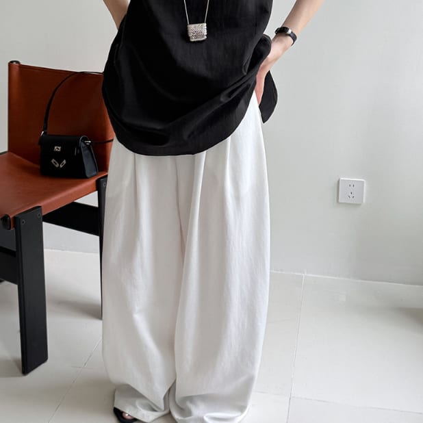 Simple Comfortable Yamamoto High Waist Wide Leg Trousers view 5
