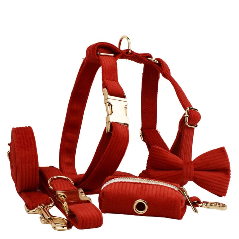 Corduroy Pet Collar Traction Rope view 14