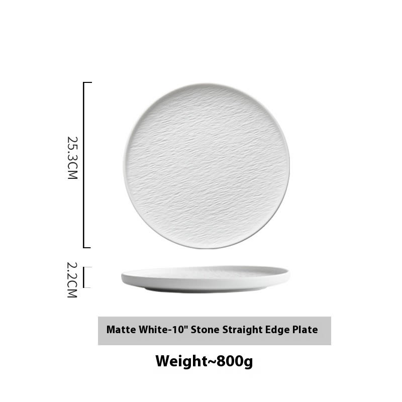 White Ceramic Steak Dinner Plate Meal Saucer Household view 6