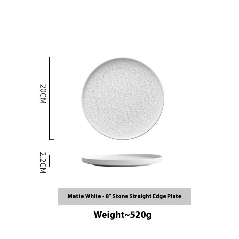 White Ceramic Steak Dinner Plate Meal Saucer Household view 3