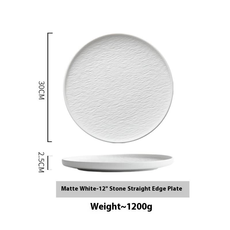 White Ceramic Steak Dinner Plate Meal Saucer Household view 10