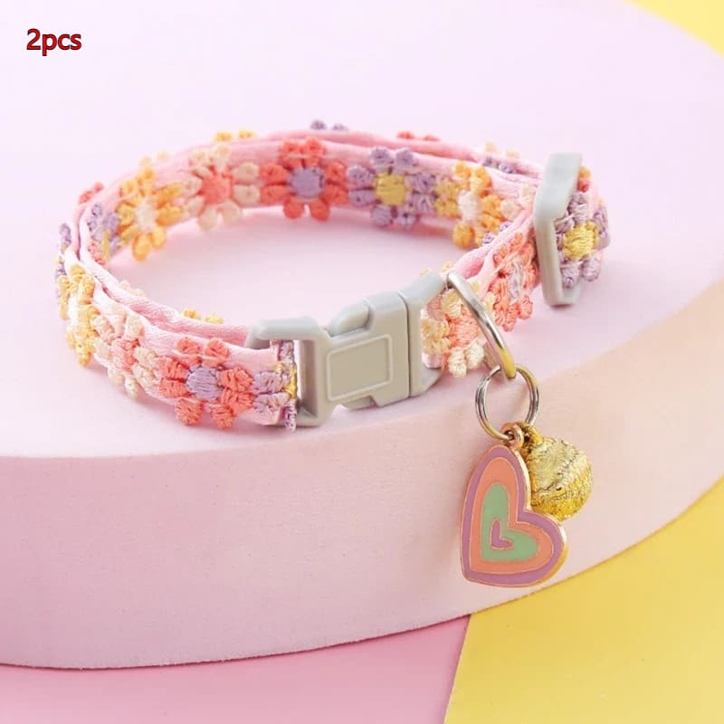 Lace Embroidery Trim Bell Pet Collar view 2