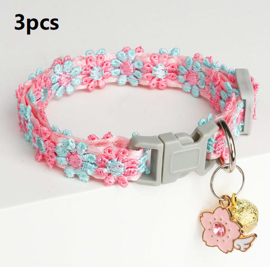 Lace Embroidery Trim Bell Pet Collar view 5