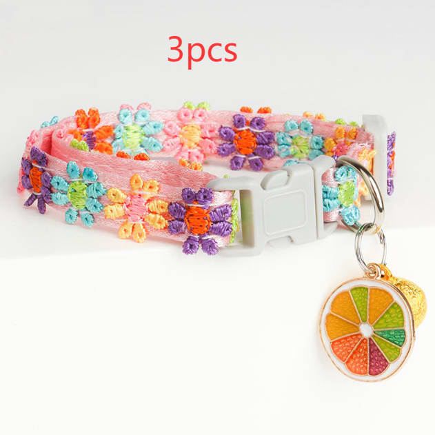 Lace Embroidery Trim Bell Pet Collar view 4