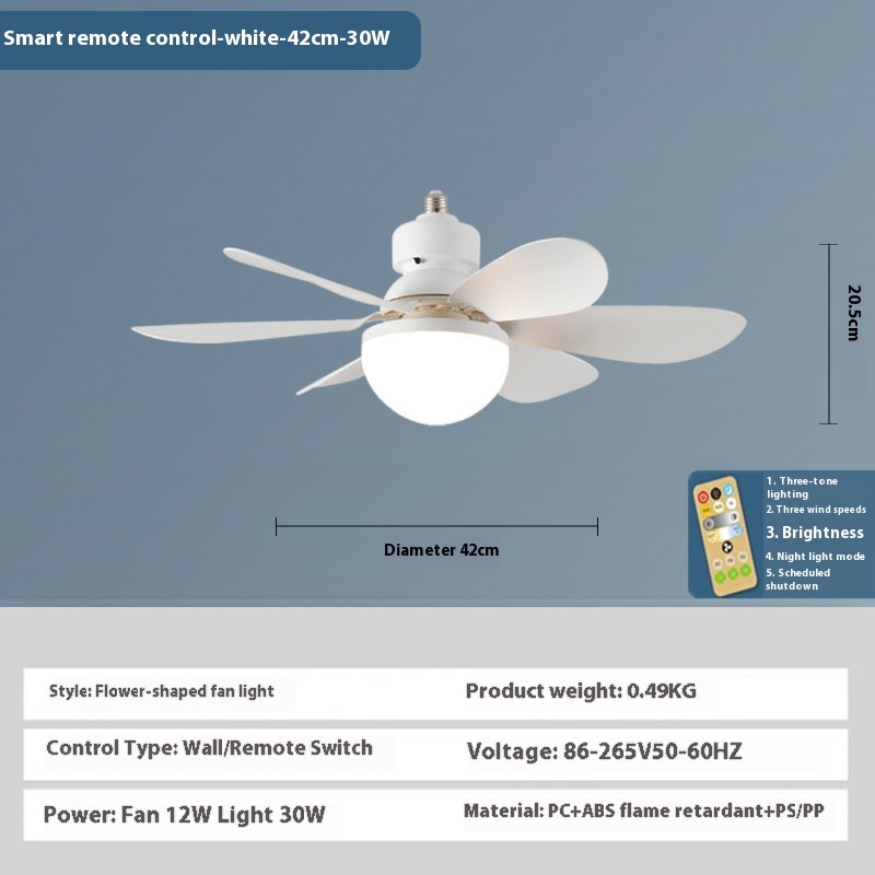 E27 Base LED Ceiling Fan Light With Remote Control 3 Color Lights Dimmable Lamp For Living Room Home Decor view 17
