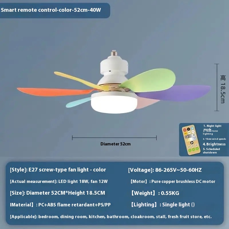 E27 Base LED Ceiling Fan Light With Remote Control 3 Color Lights Dimmable Lamp For Living Room Home Decor view 14