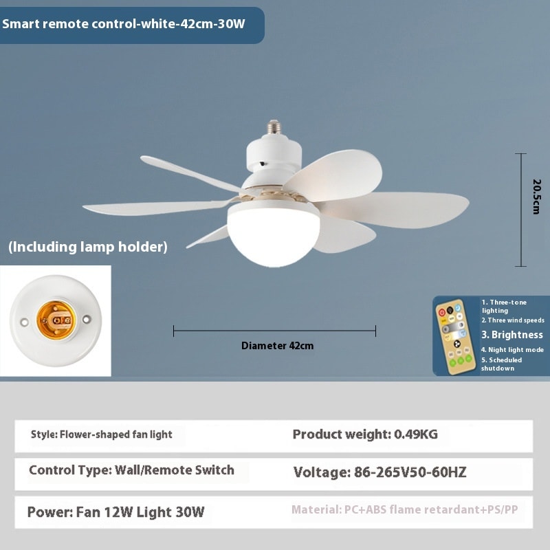 E27 Base LED Ceiling Fan Light With Remote Control 3 Color Lights Dimmable Lamp For Living Room Home Decor view 13