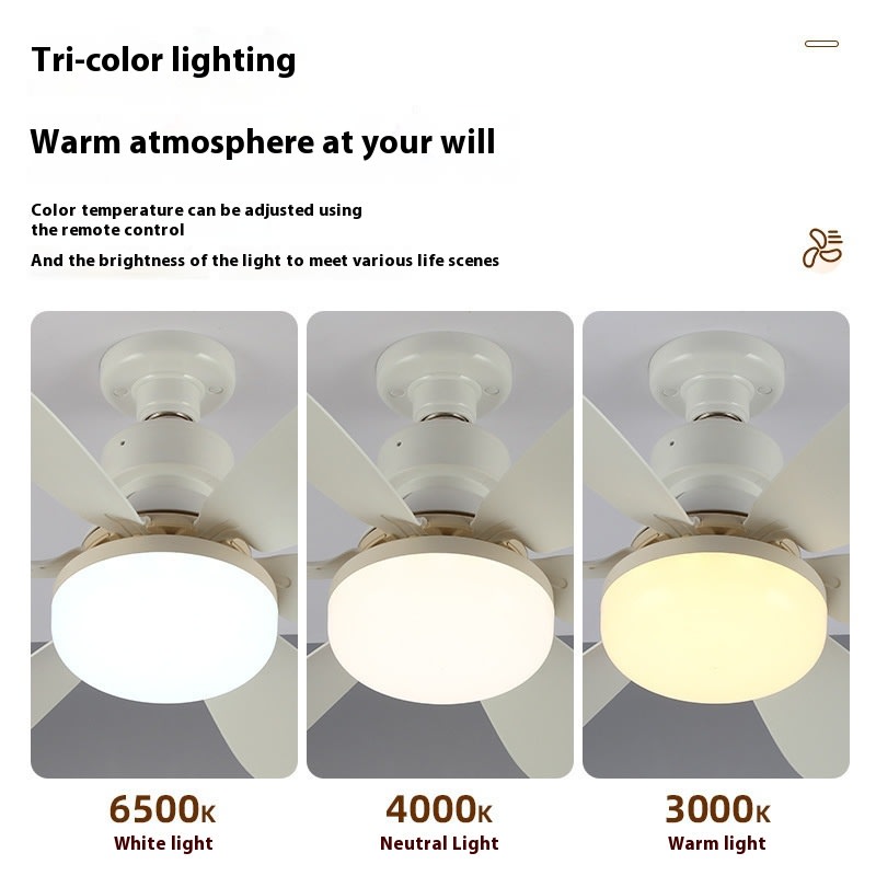 E27 Base LED Ceiling Fan Light With Remote Control 3 Color Lights Dimmable Lamp For Living Room Home Decor view 7