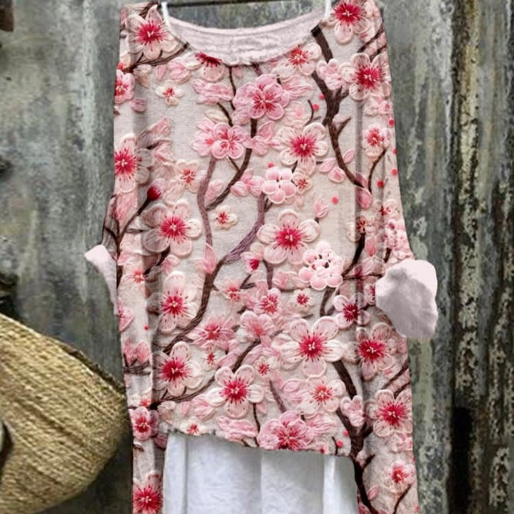 New Casual Long Sleeve Loose Printed Women's T-shirt view 7