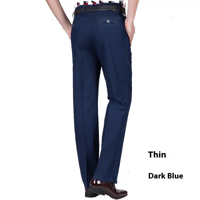 Men's Jeans High Waist Loose Casual Denim Trousers Denim Trousers