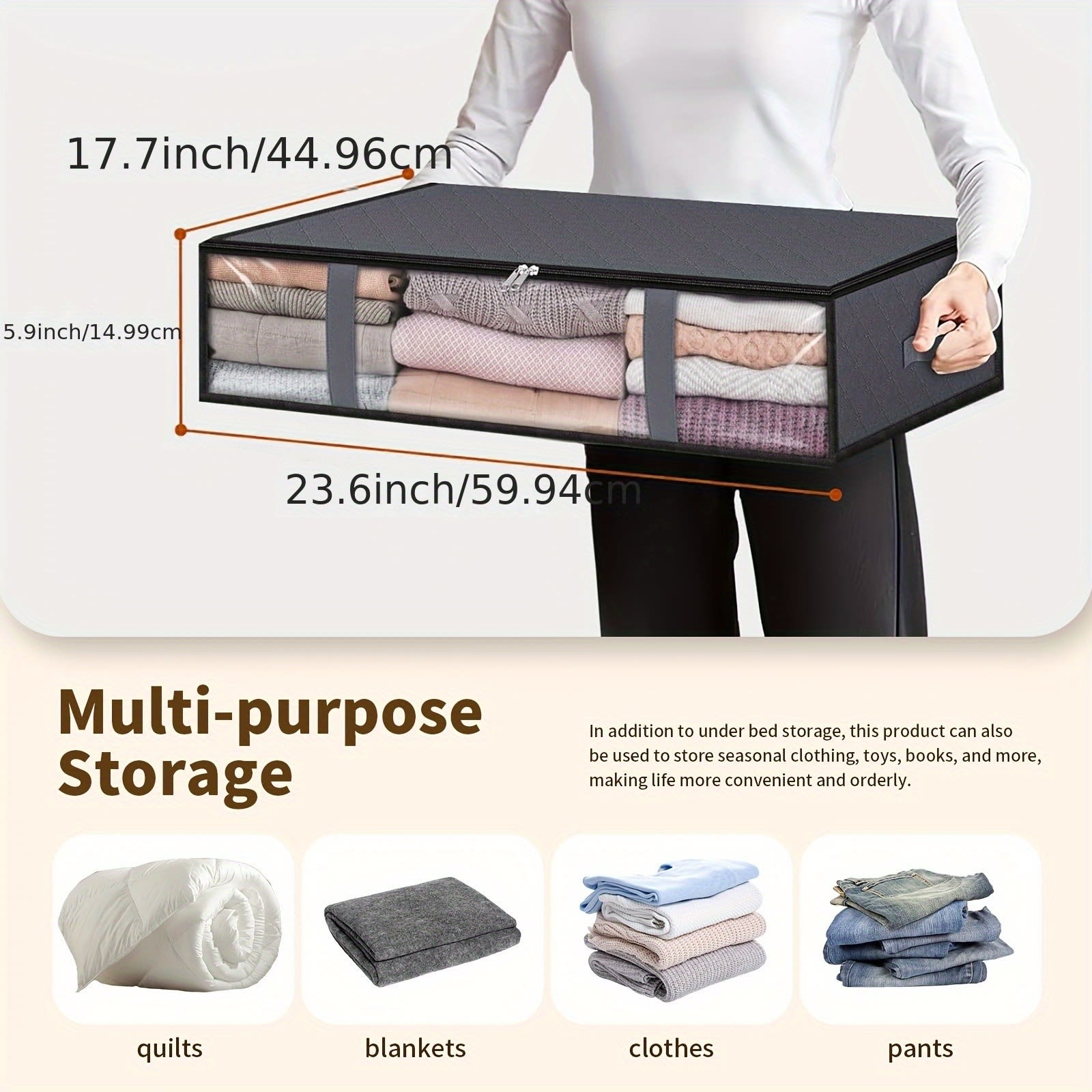 Foldable Large Capacity Moisture-proof Clothes Quilt Bed Bottom Buggy Bag view 2