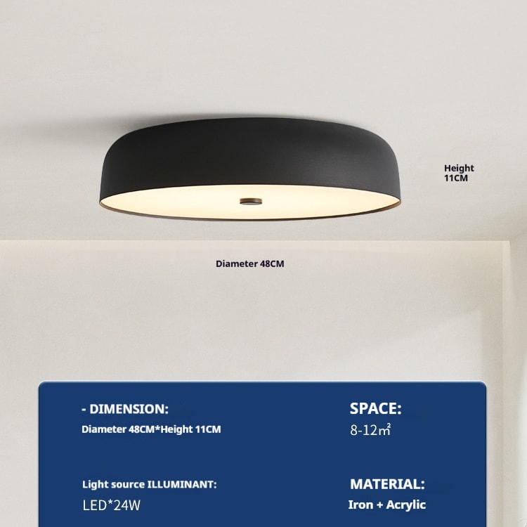 Italian Round Modern Minimalist Bedroom Ceiling Lamp view 2