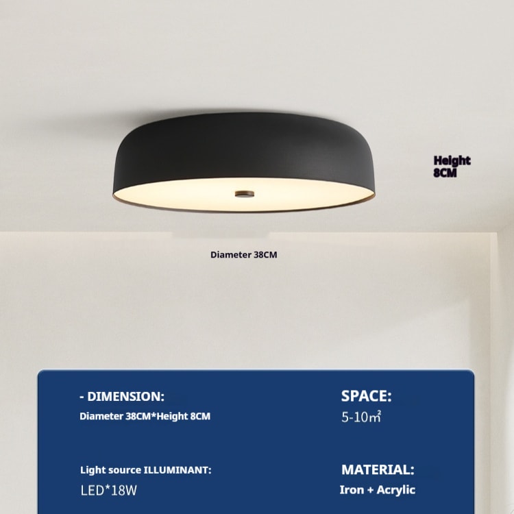 Italian Round Modern Minimalist Bedroom Ceiling Lamp