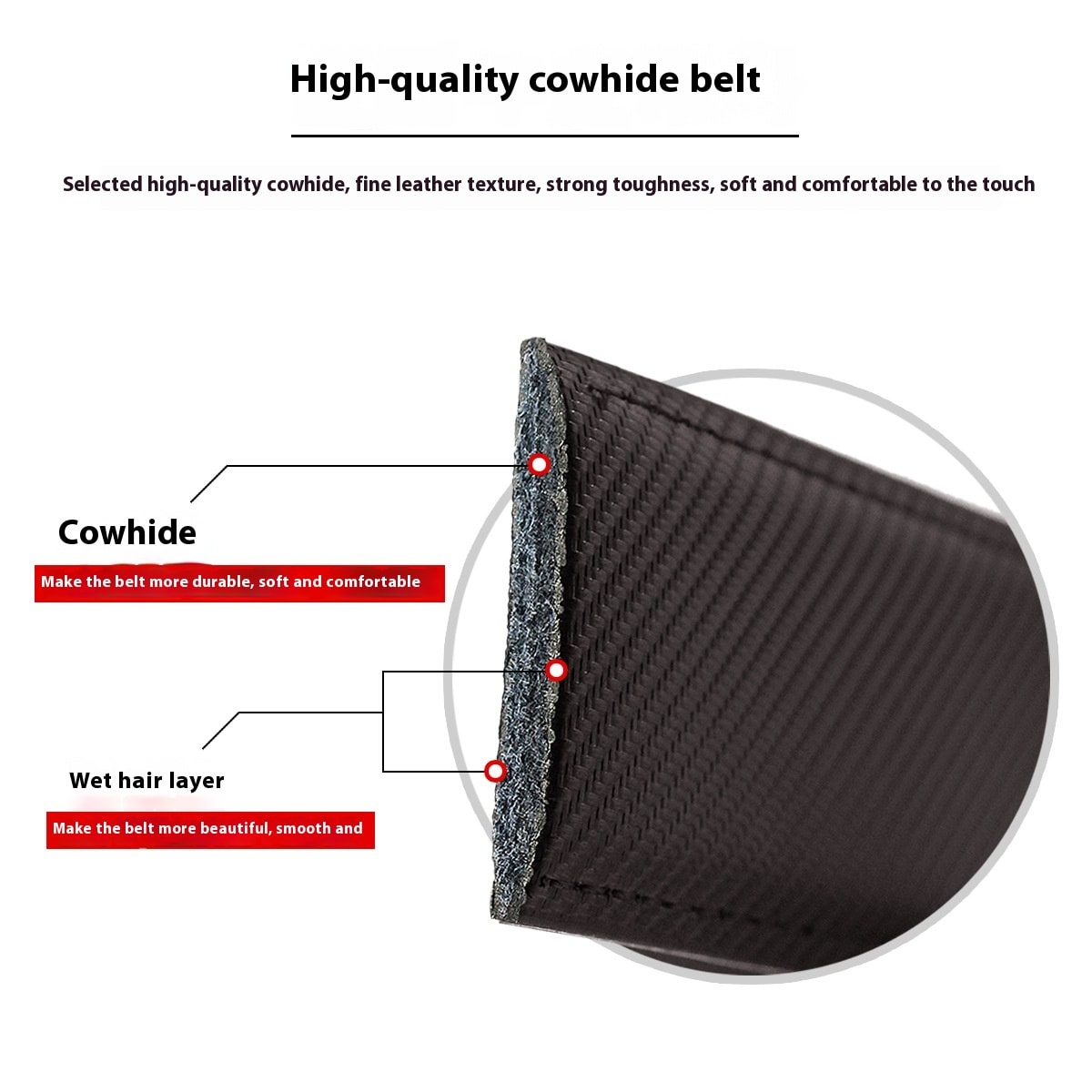 Men's Belt Hot-selling Film Alloy Automatic Buckle Leather view 5