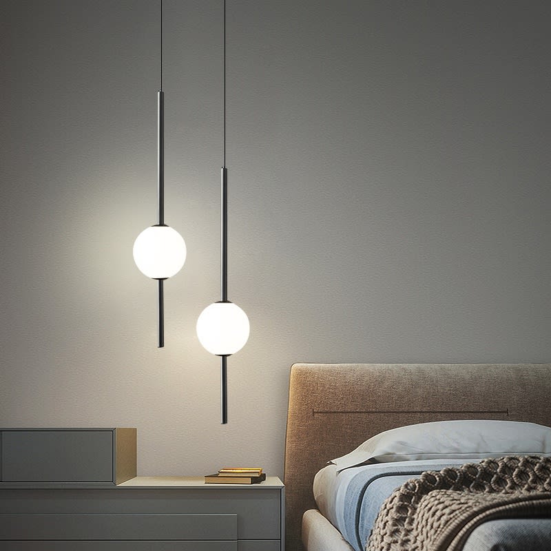 Bedside Chandelier Simple Modern Master Bedroom view 7