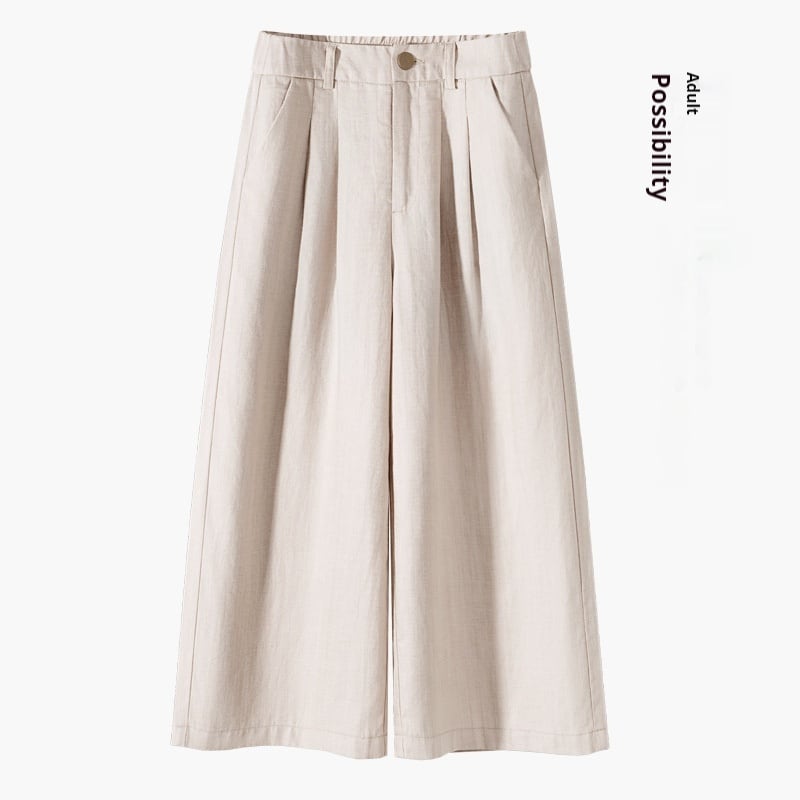 Thin Casual Straight-leg Cotton And Linen Wide-leg Pants view 7