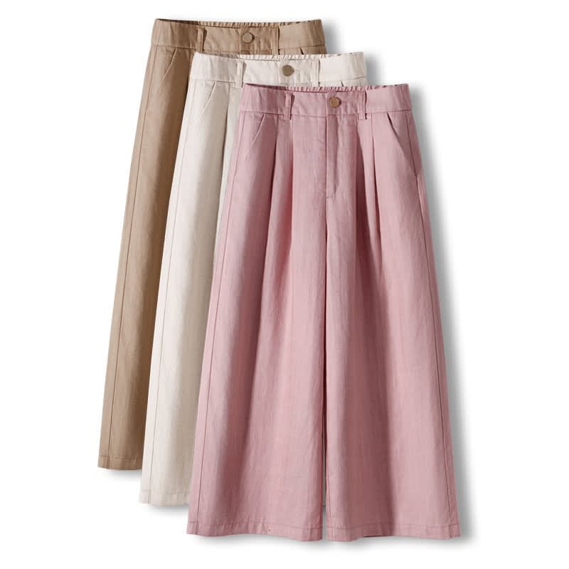 Thin Casual Straight-leg Cotton And Linen Wide-leg Pants view 2