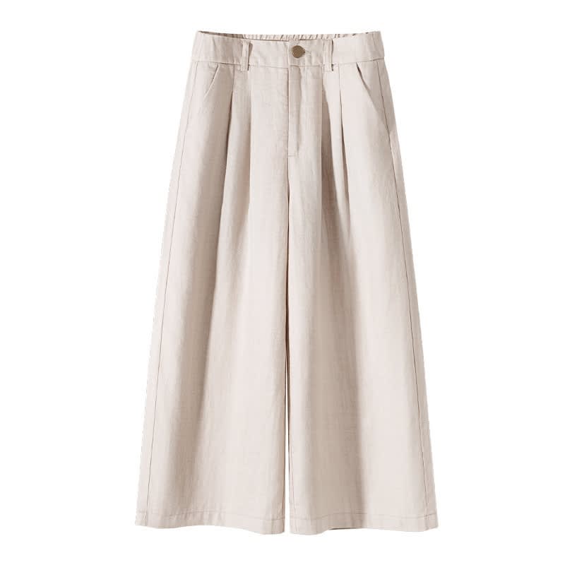 Thin Casual Straight-leg Cotton And Linen Wide-leg Pants view 3