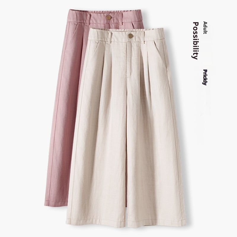 Thin Casual Straight-leg Cotton And Linen Wide-leg Pants view 6