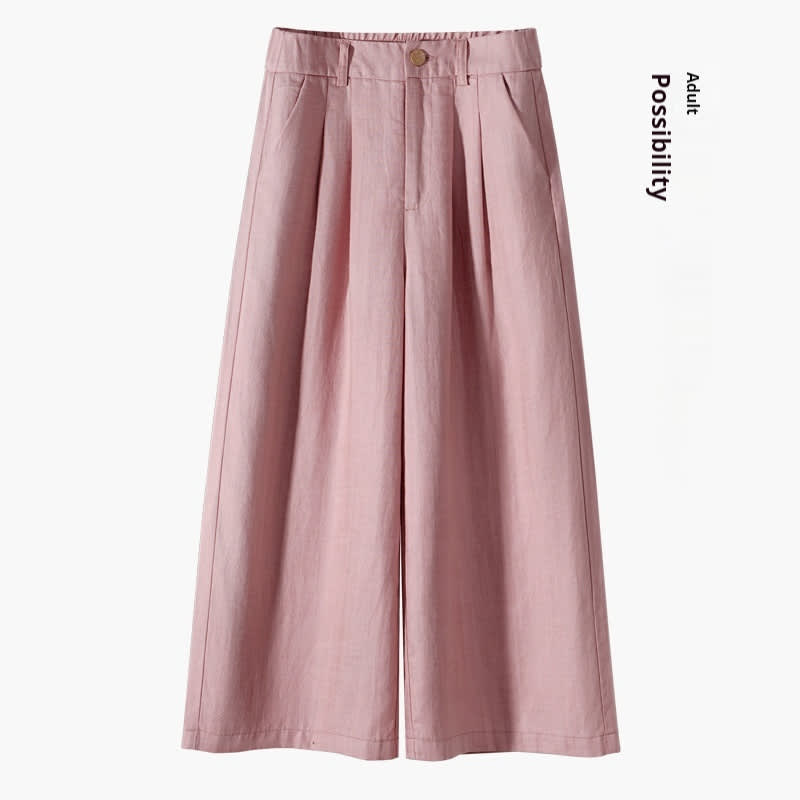 Thin Casual Straight-leg Cotton And Linen Wide-leg Pants view 5