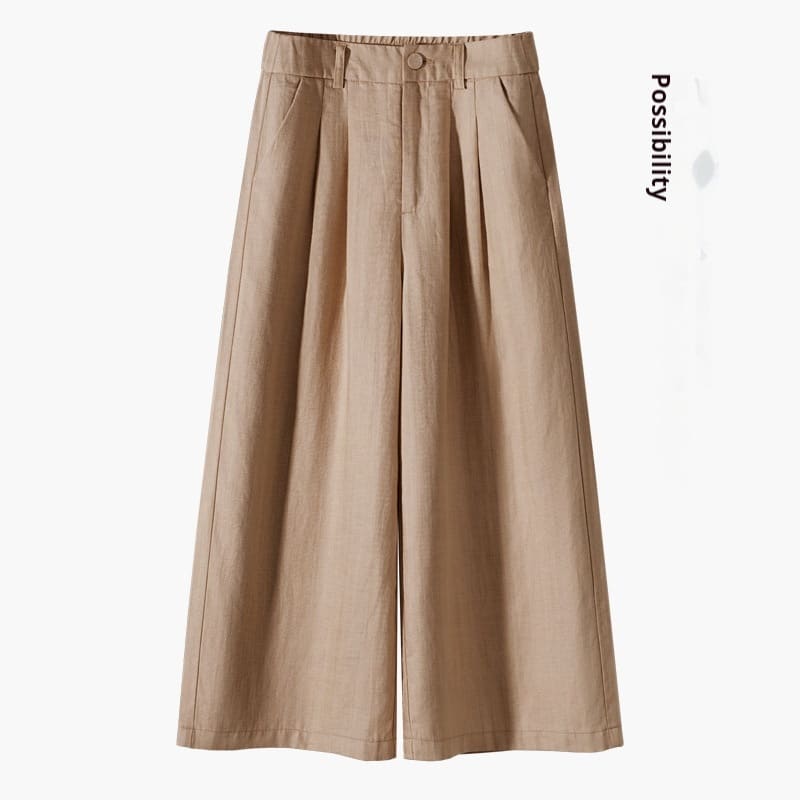 Thin Casual Straight-leg Cotton And Linen Wide-leg Pants view 8