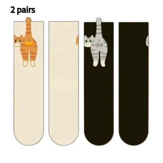 Cute Cat Socks With Balls Summer Breathable Soft Cotton Socks Funny Cotton Sock Middle Tube Girl Women Novelty Sport Socks view 10