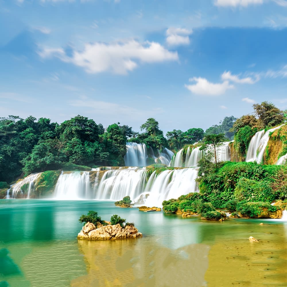 Diamond Painting Full Square Landscape Waterfall Mosaic DIY Landscape Cross view 5