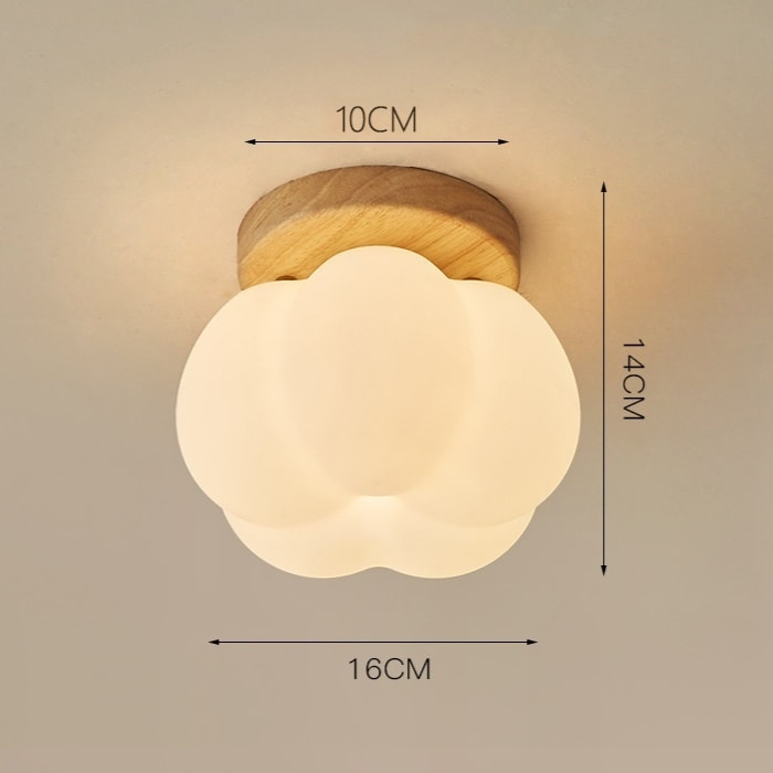 Cream Style Walnut Ceiling Lamp Minimalist Creative Lamps view 4