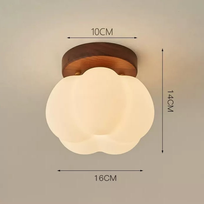 Cream Style Walnut Ceiling Lamp Minimalist Creative Lamps view 5