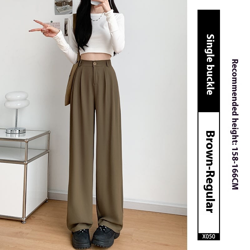 Loose Ice Silk Drape Wide-leg Straight Trousers view 4